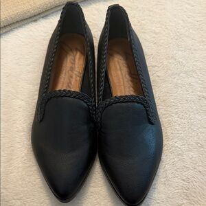 Black Leather Women's Loafers, 8.5, never worn